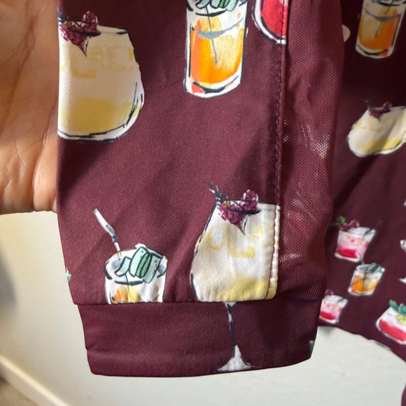 Kastel Denmark Tawny Port Cocktail Print Golf Tennis Polo Size M - Picture 5 of 7